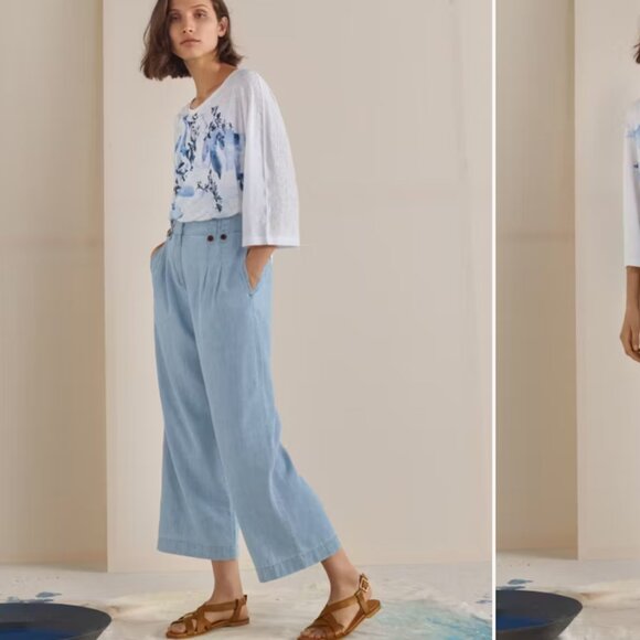 Poetry Indigo Cropped Trousers, Pale Denim - Picture 4 of 7